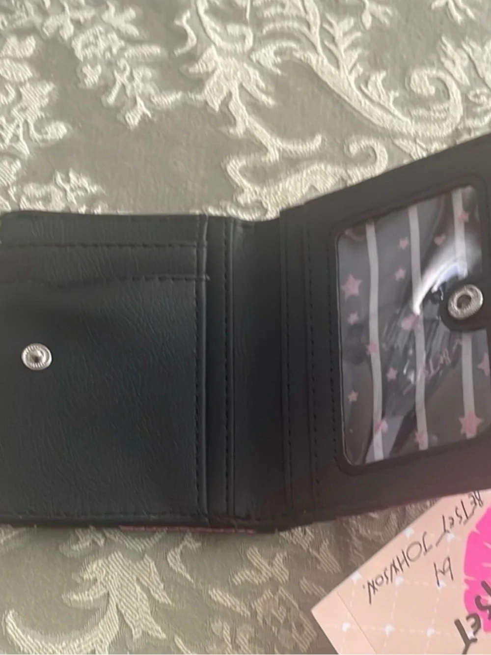 Betsey Johnson Pink and Black Heart Card Holder